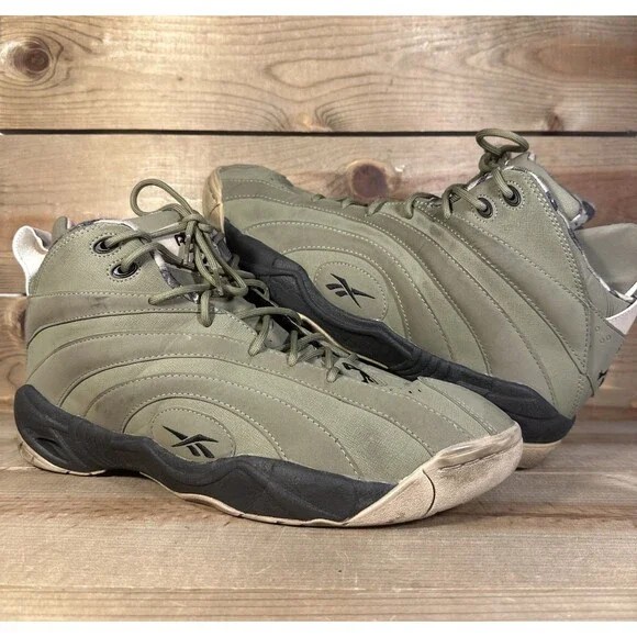 Mens 13 - Reebok Shaqnosis Cargo Green Khaki Black Barracks Camo Sneakers V61196